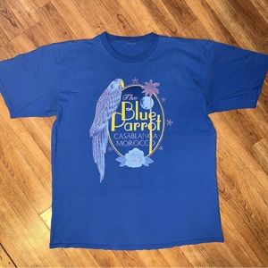 Vintage Blue Parrot Tee from Morocco